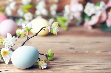 Foto: Osterei und Palmzweig